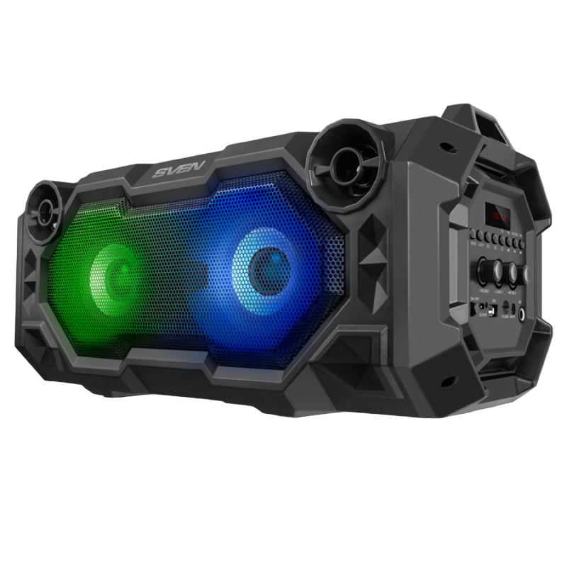 Speakers SVEN "PS-500" 36w, Black, Bluetooth, Karaoke, LED, microSD, FM, AUX, USB, power:2000mA