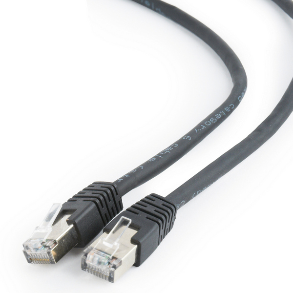 Patch Cord Cat.6/FTP,  1 m, Black, PP6-1M/BK, Cablexpert