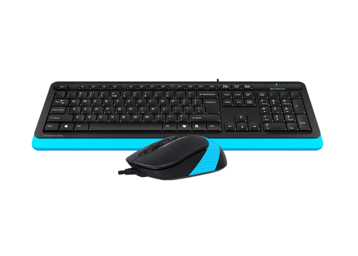 Клавиатура и мышь A4Tech F1010, Проводное, Черный/Синий