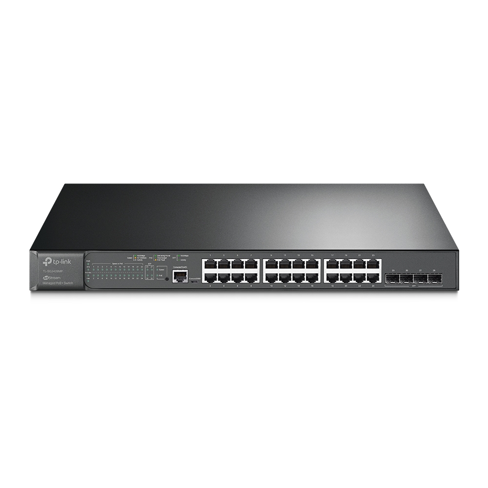 24-Port Gigabit L2+ Managed PoE+ Switch  TP-LINK "TL-SG3428MP", 4x1Gbps SFP ports, budget 384W