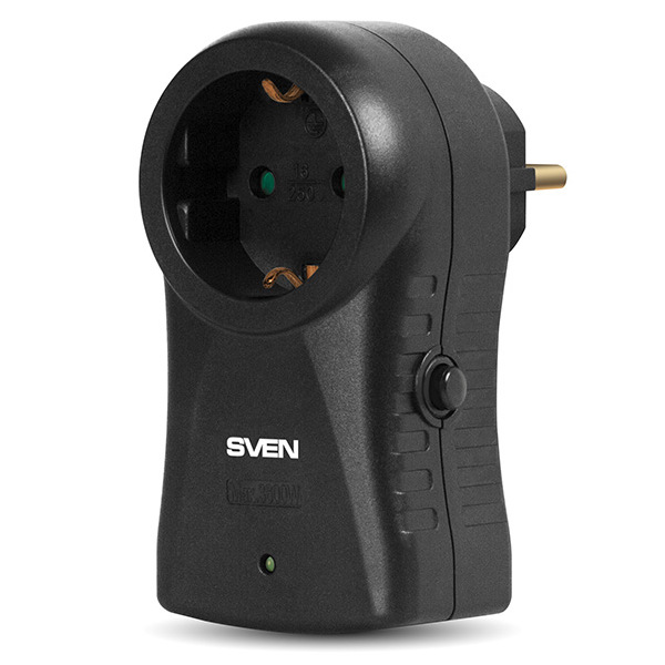 Surge  Protector Sven SF-S1 1Sockets, Black, flame-retardant