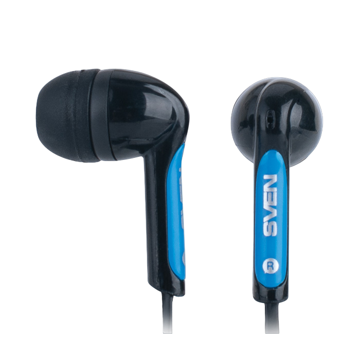 Earphones SVEN E-135  Black/Blue, 3pin L-3.5mm mini-jack