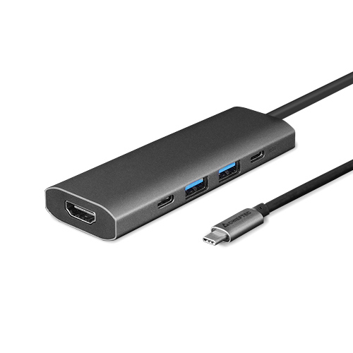 Docking Station Chieftec DSC-502, 5-in-1, 1xUSB Type-C, 2xUSB 3.2, 1xHDMI 2.0, PD 80W, Aluminum