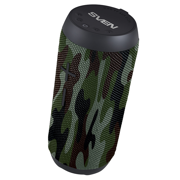 Speakers SVEN "PS-210" 12w(2*6), Camouflage, Bluetooth, TWS, IPx6,microSD,FM,AUX, USB, Mic,1500mA