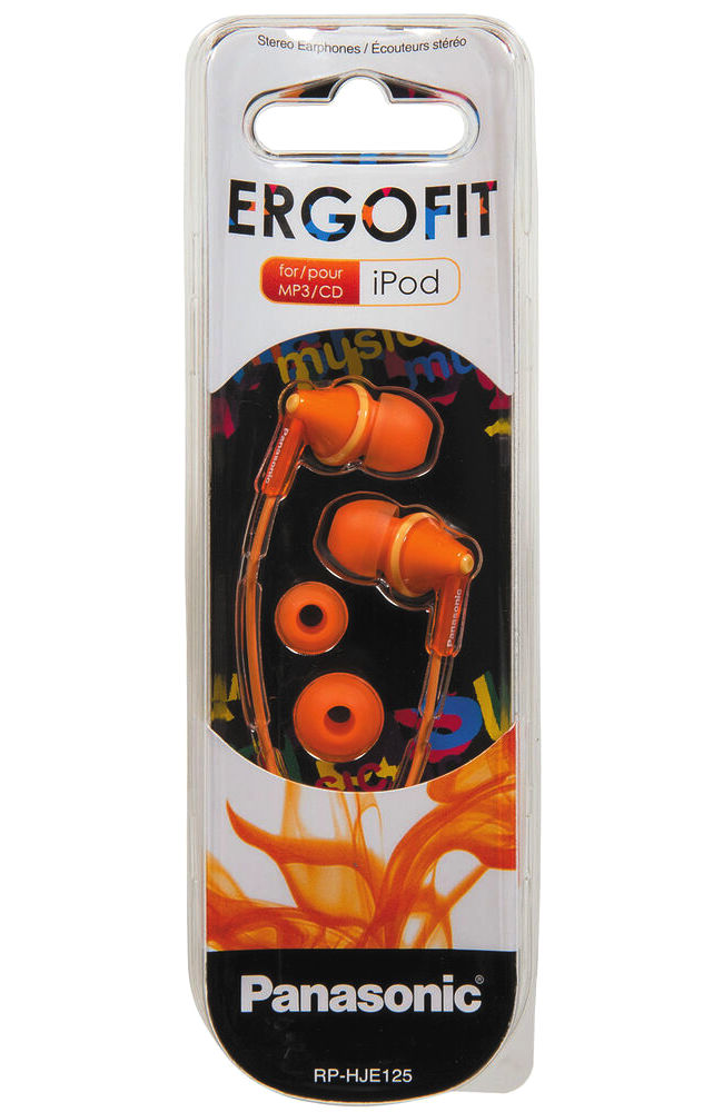Earphones Panasonic RP-HJE125E-D Orange, w/o Mic, 1 x mini-jack 3.5mm