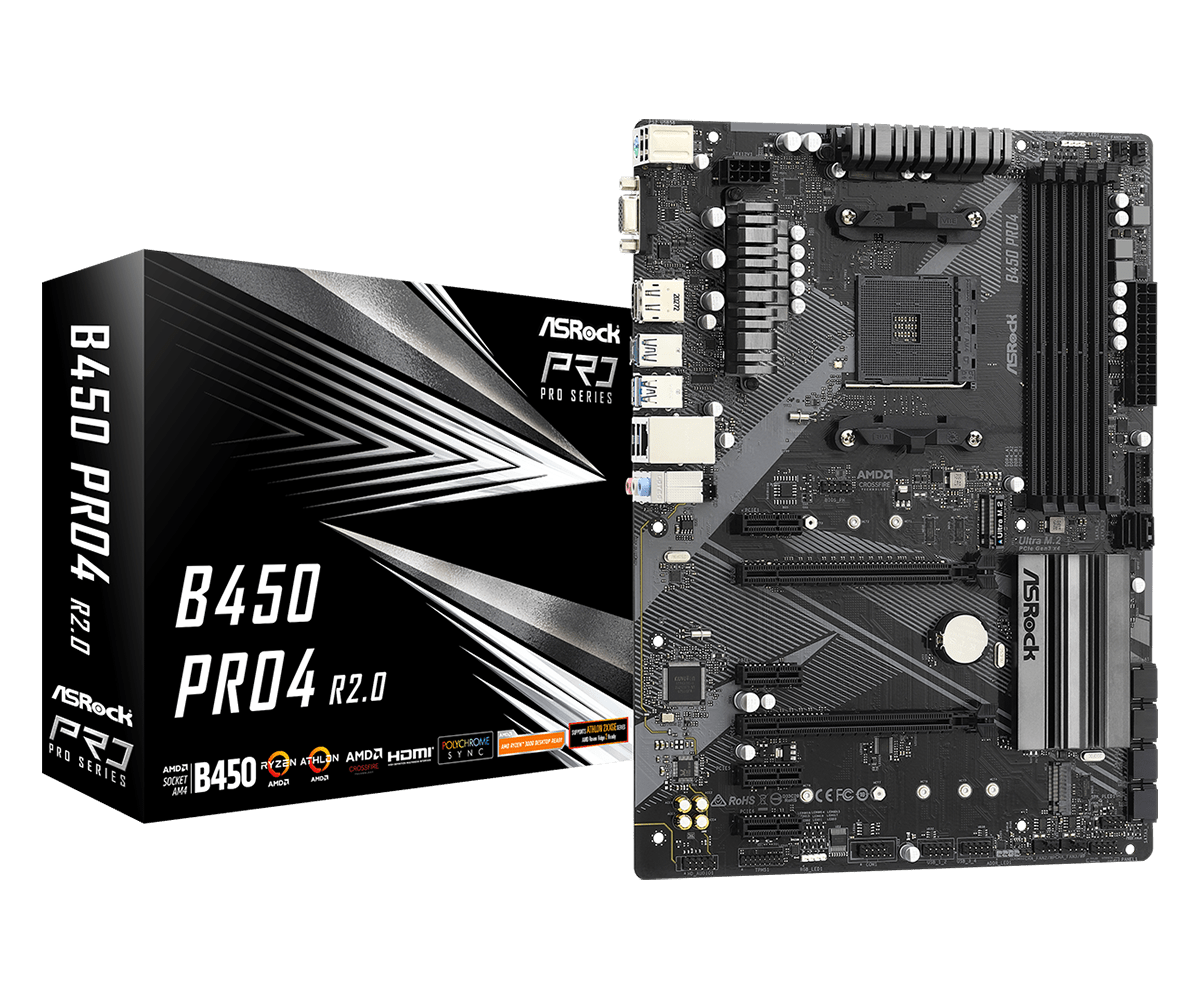 MB AM4 ASRock B450 PRO4 R2.0  ATX..