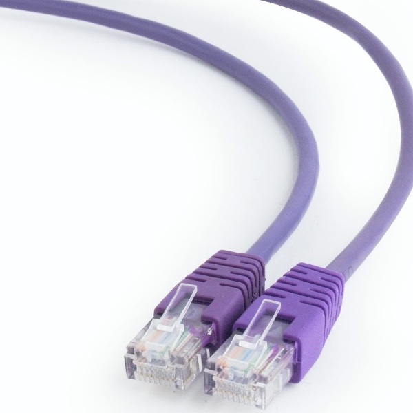 0.5m, Patch Cord  Purple, PP12-0.5M/V, Cat.5E, Cablexpert, molded strain relief 50u" plugs