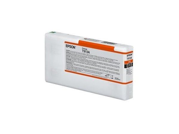 Картридж чернильный Epson T913A, 200мл, Оранжевый