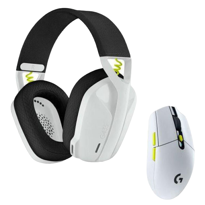 Gaming Wireless Combo Mouse&Headset G435+G305, White/Black