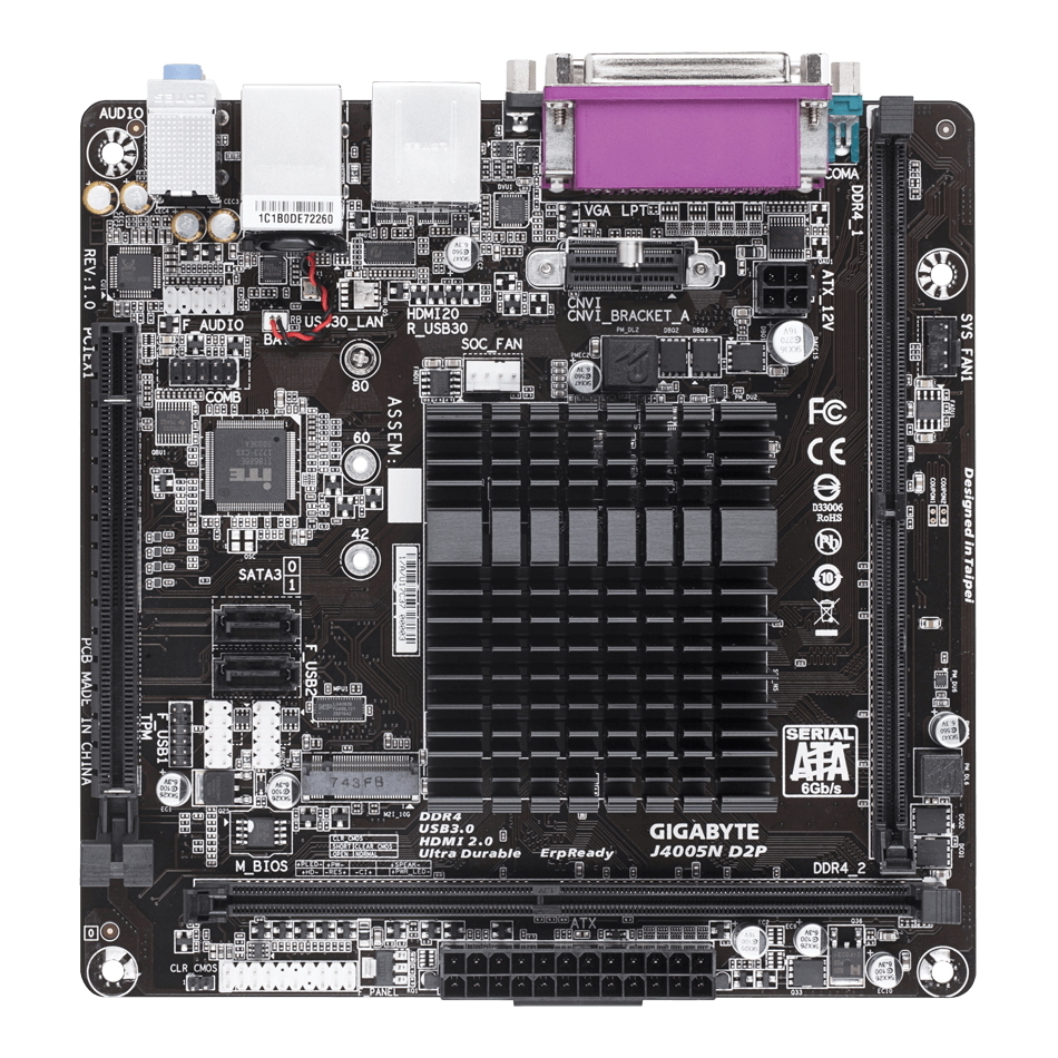 Cumpara  Plăci de bază - MB Gigabyte J4005N D2P (Celeron Dual-Core J40..