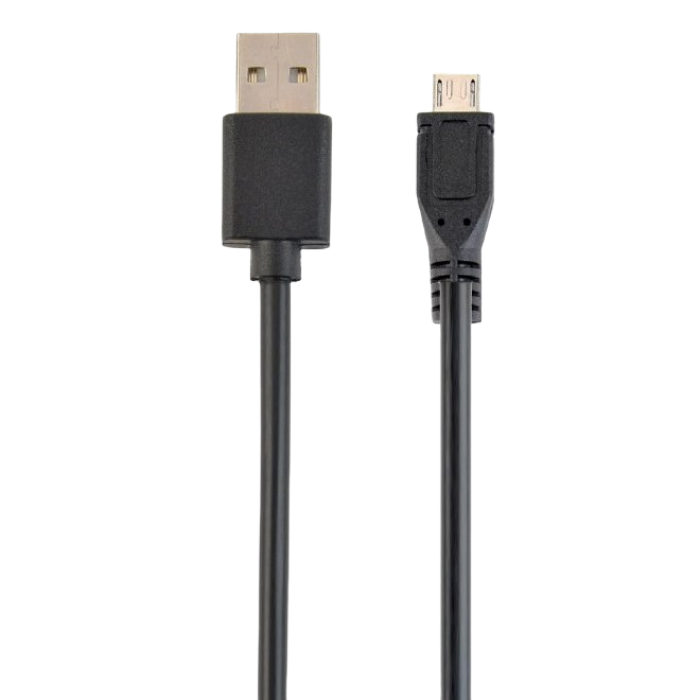 Cable Micro USB2.0,  Micro B - AM, 1.0 m Double side AM, Black, Cablexpert, CC-mUSB2D-1M