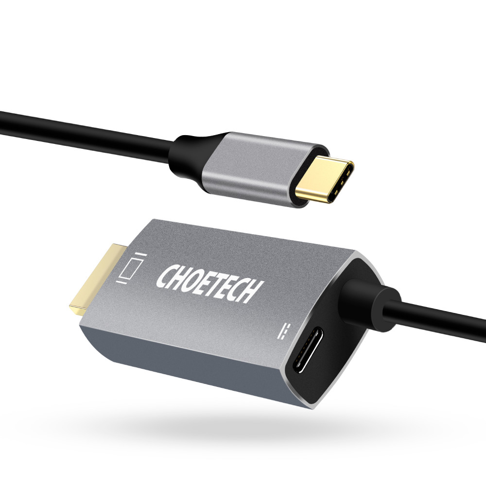 CHOETECH USB-C to HDMI 1.8m Cable with PD Cha..