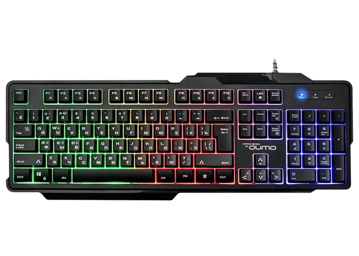 Gaming Keyboard Qumo Cobra, 12 Fn keys, Metal plate, Backlight, Black, USB
