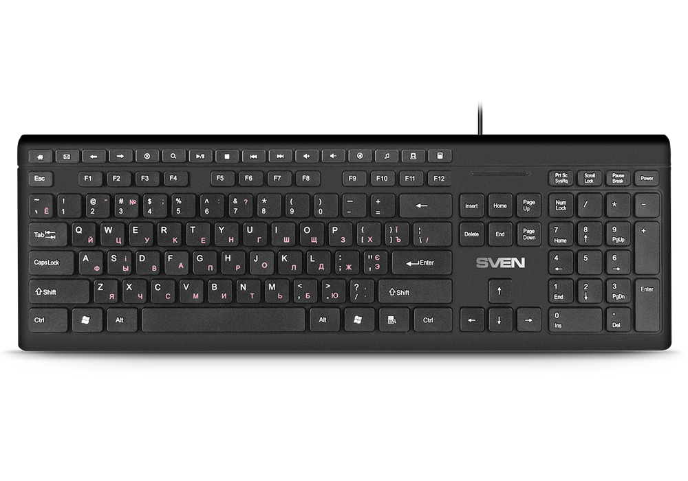 Клавиатура SVEN KB-S307M, Проводное, Чёрный