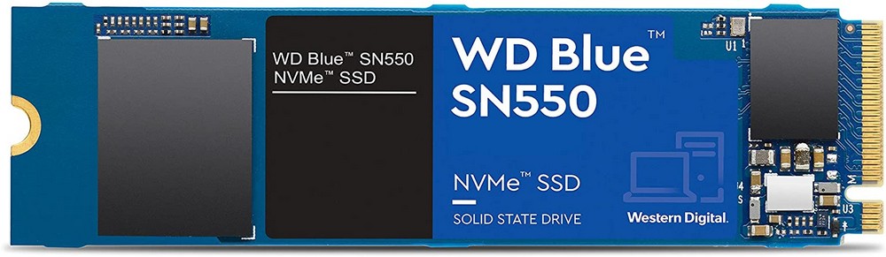 .M.2 NVMe SSD  250GB WD  Blue SN550 [PCIe 3.0 x4, R/W:2400/950MB/s, 170/135K IOPS, TLC BiCS3]