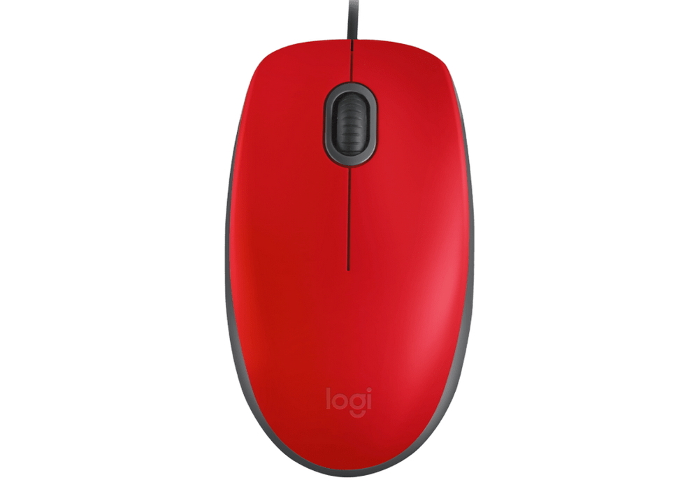 Mouse Logitech M110 Silent, Optical, 1000 dpi, 3 buttons, Ambidextrous, Red, USB