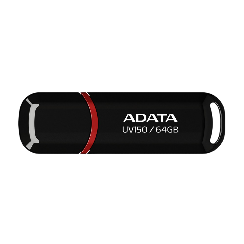 64GB USB3.1 Flash Drive ADATA "UV150", Black, Plastic, Classic Cap (R/W:80/20MB/s)