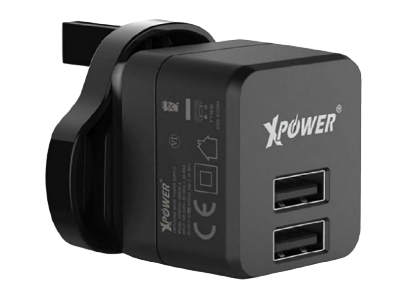 Wall Charger XPower, 2USB, 2.4A, Bl..