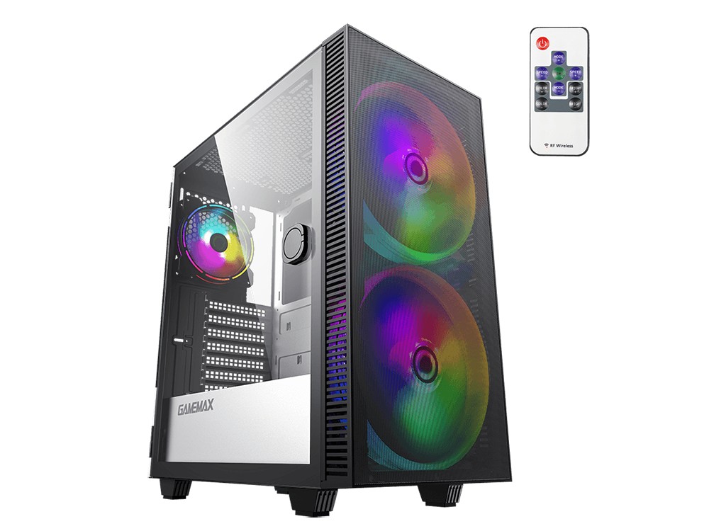 Case ATX GAMEMAX Aero, w/o PSU, 2x200mm & 1x1..