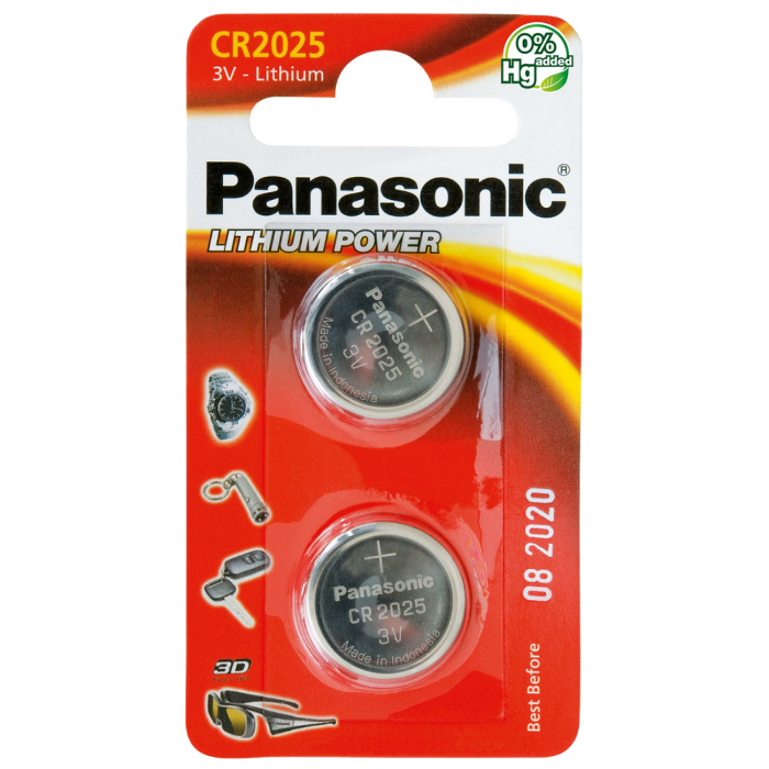 CR2025, Blister*2, Panasonic, CR-2025EL/2B..