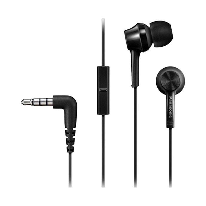 Earphones Panasonic RP-TCM115GCK Black, Mic, 4pin 1*mini-jack 3.5mm