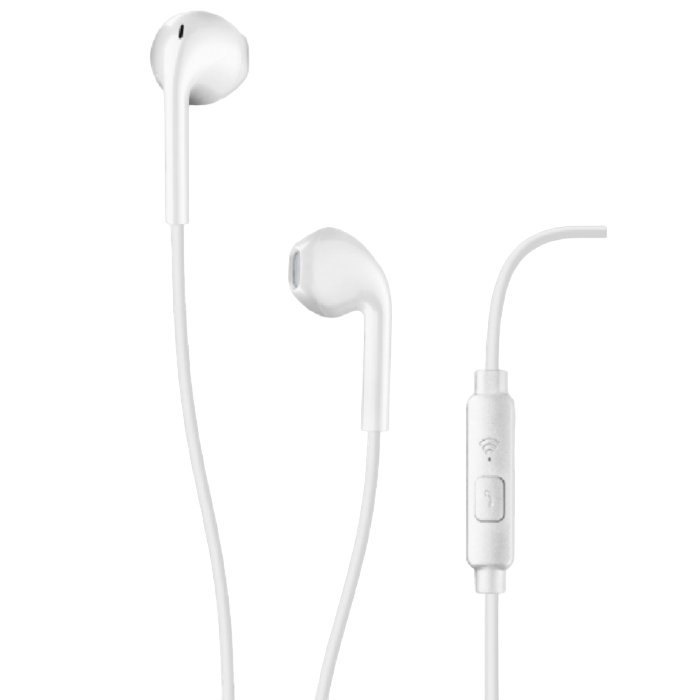 Cellular Club conical earphone with mic.White