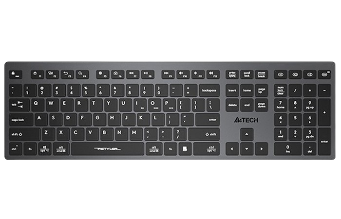 Wireless Keyboard A4Tech FBX50C, Ultra-slim, Scissor Switch, up to 4 Devices, Silk Printing + UV, Ba