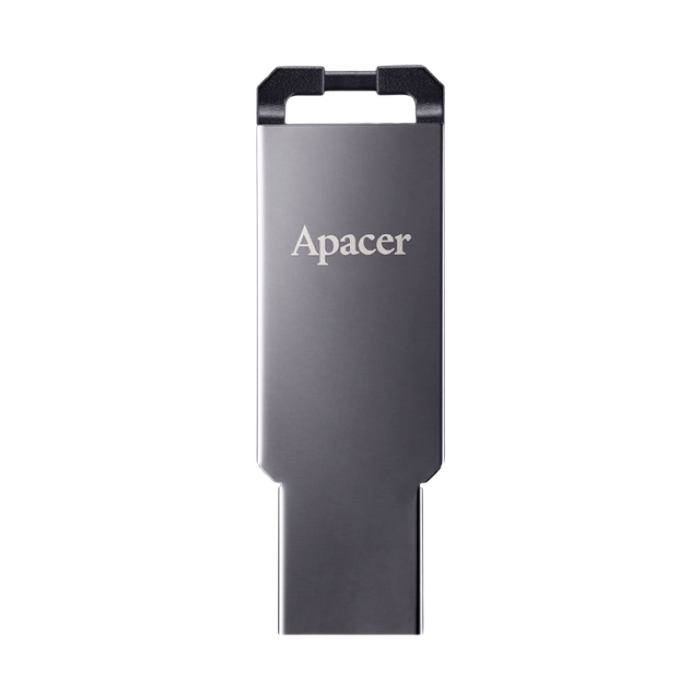 64GB USB3.1 Flash Drive Apacer "AH360", Black Nickel, Slim Metallic, Capless (AP64GAH360A-1)