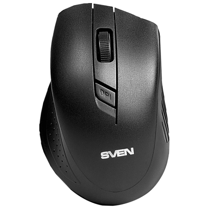 Wireless Mouse SVEN RX-325, Optical, 600-1000 dpi, 4 buttons, Ambidextrous, 1xAA, Black
