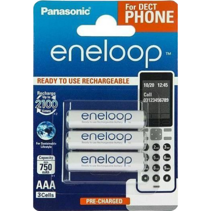 Cumpara  Батарейки - AAA  Eneloop 750mAh, Blister*3, Panasonic, BK..