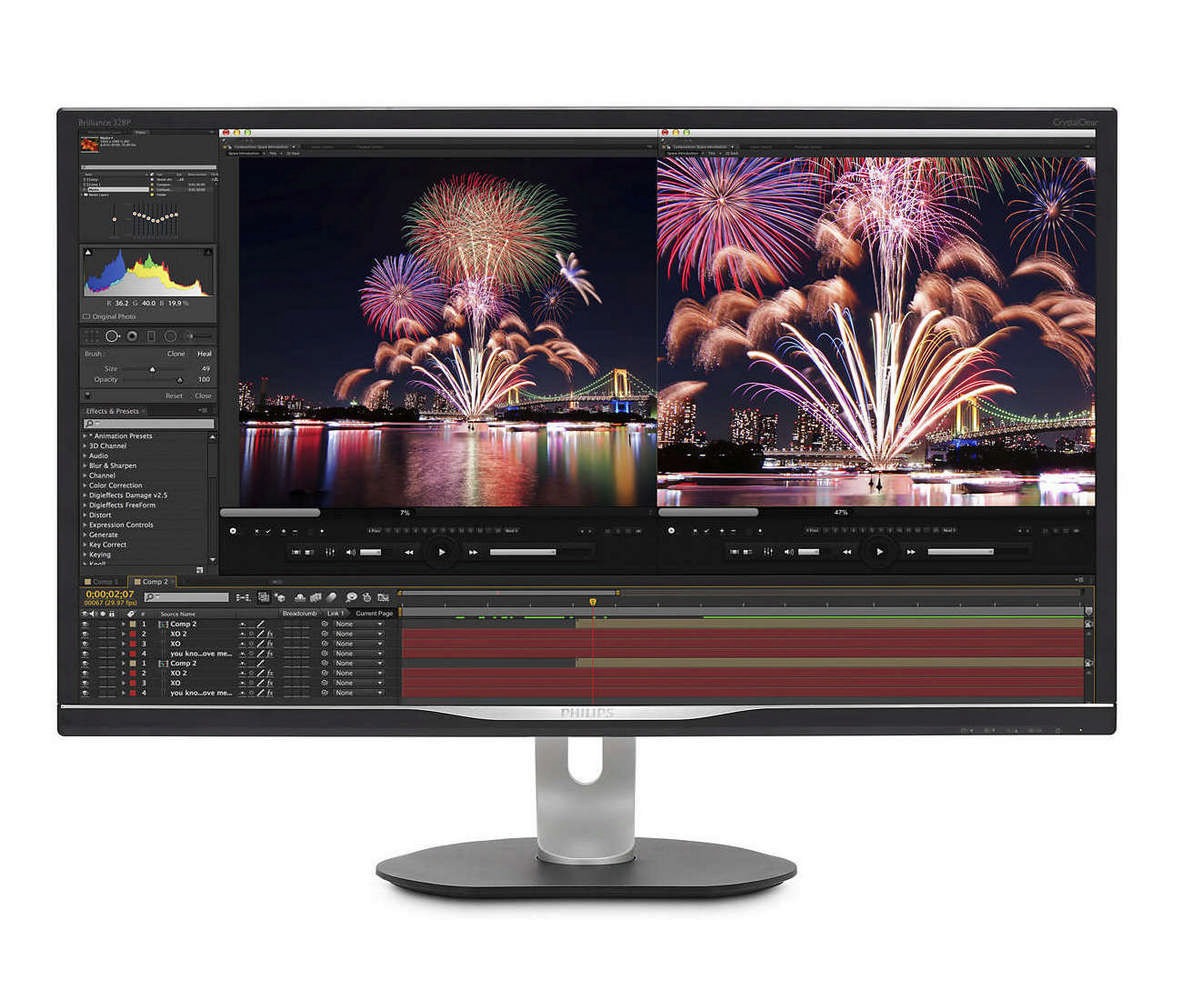31,5" Монитор Philips 328P6AUBREB, IPS 2560x1440 WQHD, Черный/Серебристый