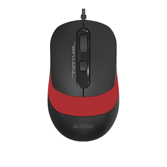 Mouse A4Tech FM10, Optical, 600-1600 dpi, 4 buttons, Ambidextrous, 4-Way Wheel, Black/Red, USB