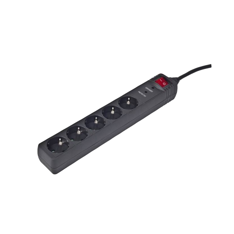 Surge  Protector Gembird SPG5-C-15, 5 Sockets, 4.5m, up to 250V AC, 16 A, safety class IP20, Black