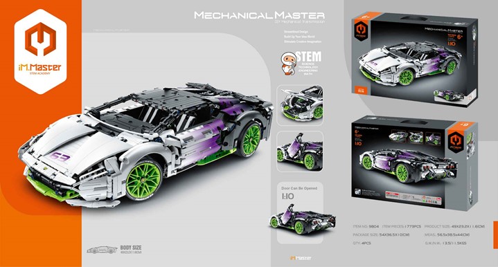 Cumpara  Constructori - 9804, iM.Master Bricks Racing Car Model 1:10...