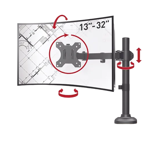 Table/desk stand for  monitor Barkan M121T, 1..