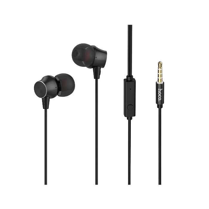 Earphones Hoco M51 Black with Microphone, 4pin 3.5mm mini-jack, Cable:1.2m.