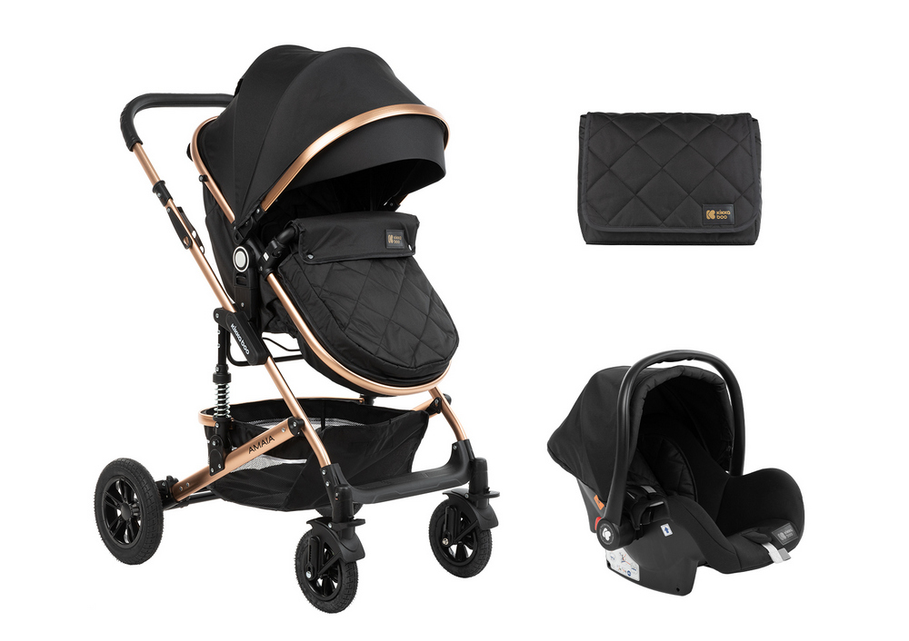 Stroller Kikka Boo 3 in 1 Amaia All Black..