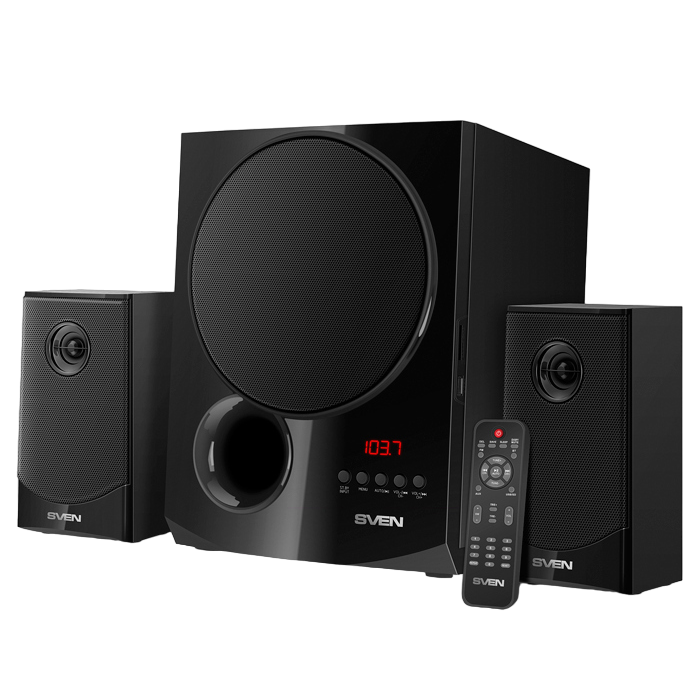 Speakers SVEN "MS-2080" SD-card, USB, FM, remote control, Bluetooth, Black, 70w/40w + 2x15w/2.1