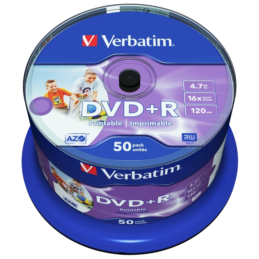 Cumpara  Discuri optice - Printable  50*Cake DVD+R Verbatim, 4.7GB, 16x..