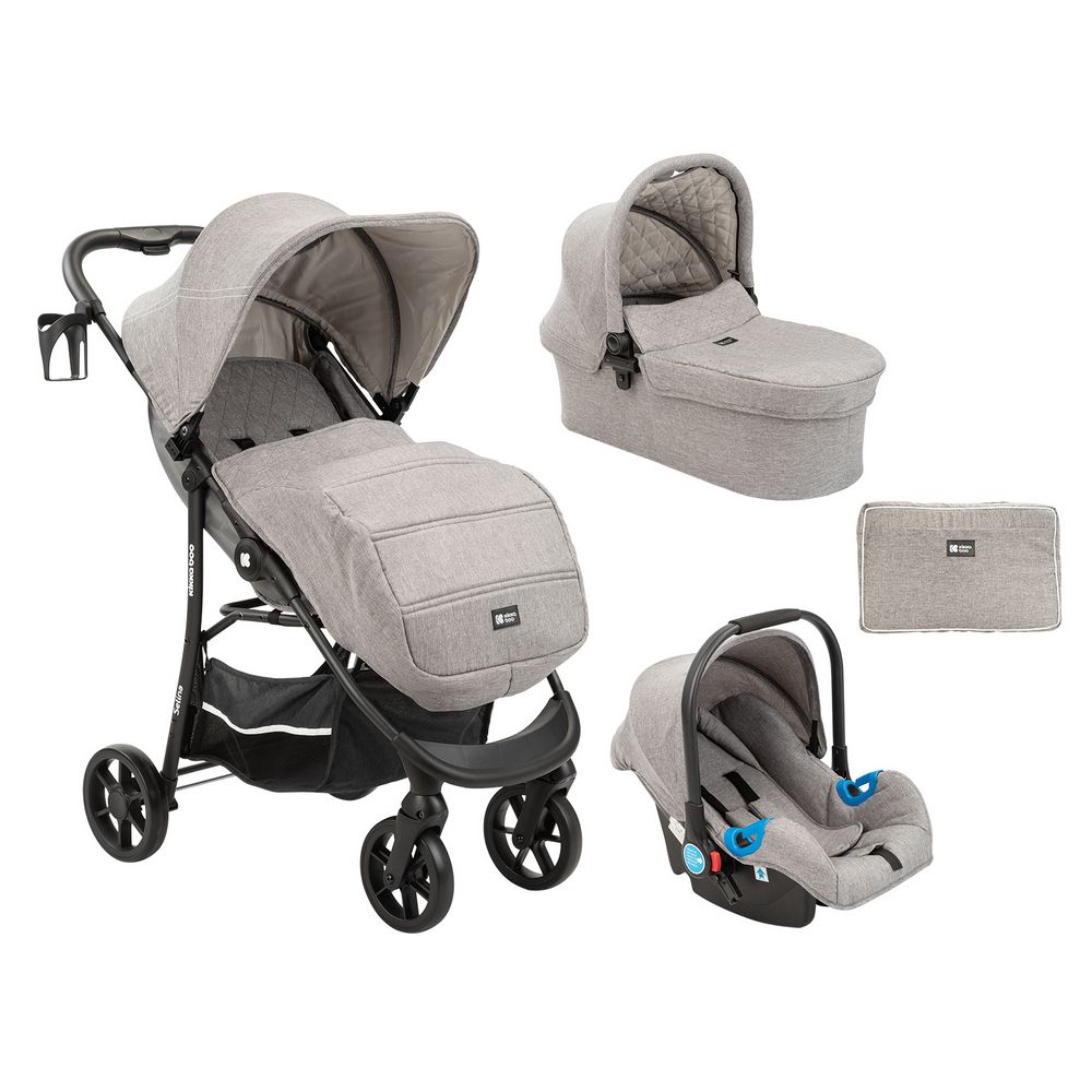 Stroller Kikka Boo 3 in 1 Selina, Light Grey..