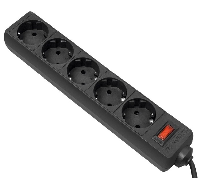 Surge Protector   for UPS,  1,8m, 5 Sockets, Ultra Power, black, UP3-B-1.8UPS