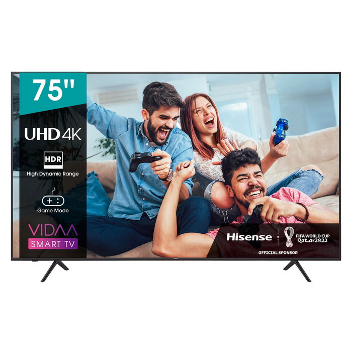 75" LED TV Hisense H75A7100F, Black (3840x2160 UHD, SMART TV, PCI 1500Hz, DVB-T/T2/C/S2)