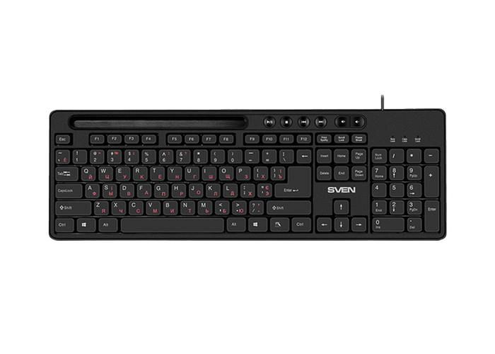 Клавиатура SVEN KB-S302, Проводное, Чёрный