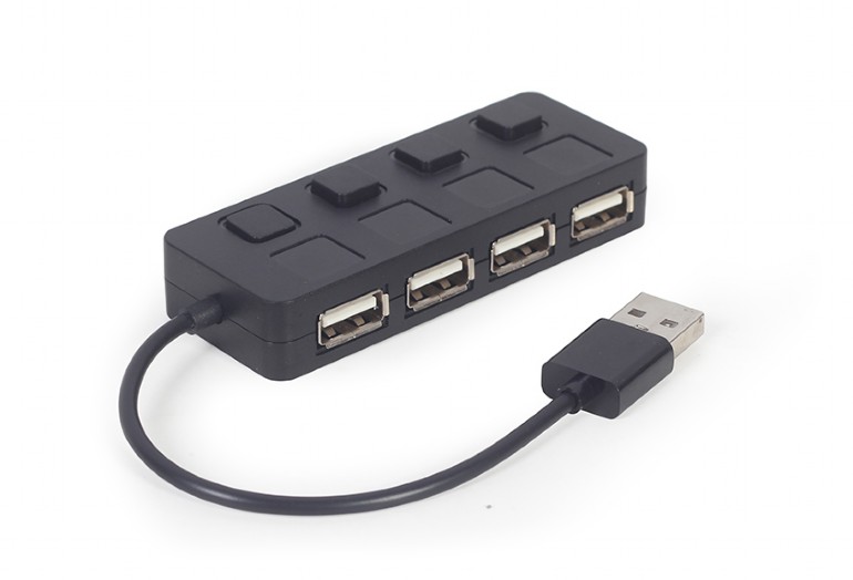 USB 2.0 Hub 4-port with switches, Gembird 