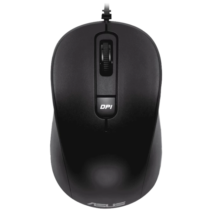 Mouse Asus MU101C Silent, 1000-3200 dpi, 4 buttons, Ambidextrous, 85g, 1.5m, USB, Black