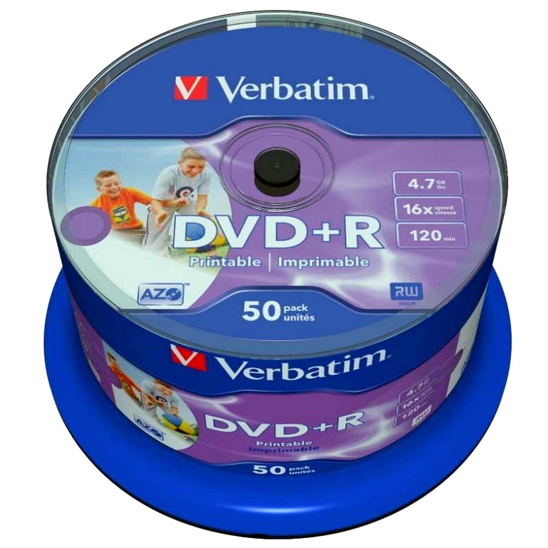 Cumpara  Discuri optice - Printable  50*Cake DVD-R Verbatim, 4.7GB, 16x..