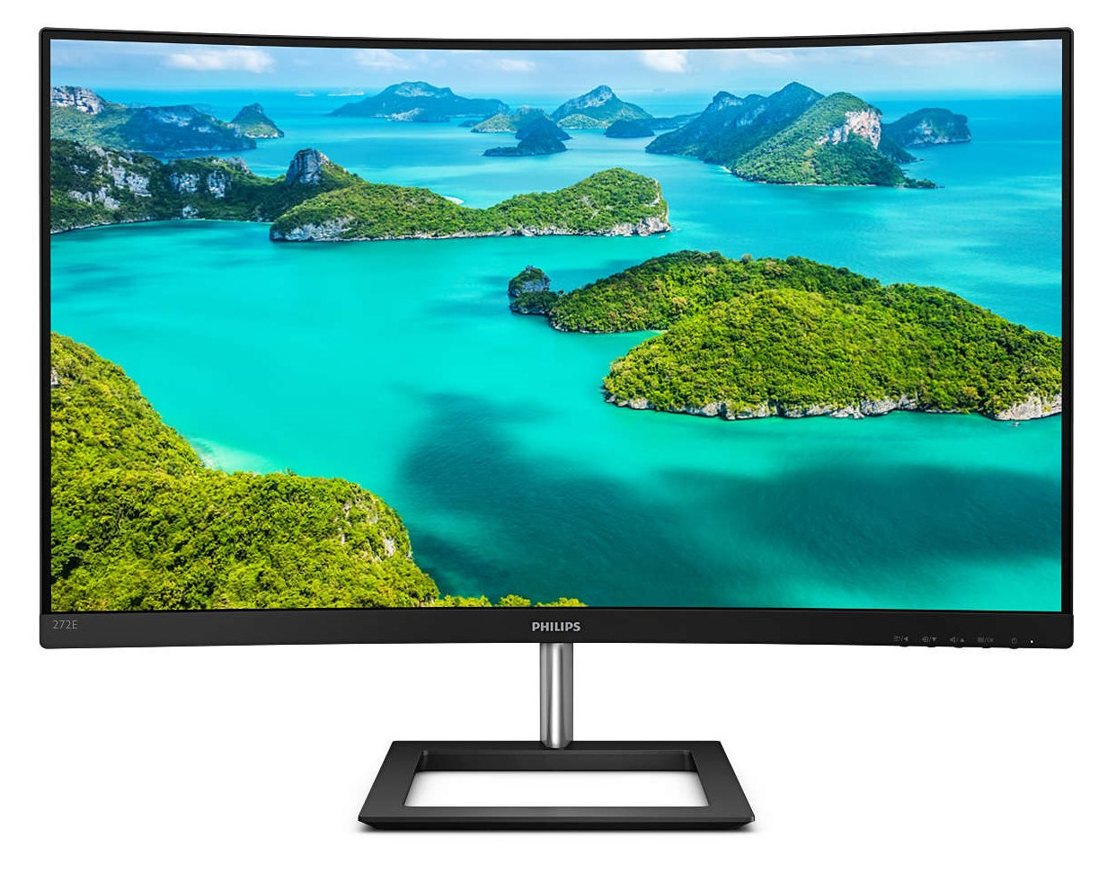 27" PHILIPS 272E1CA, Black, Curved-VA, 1920x1080, AdaptiveSync,4ms,250cd,MegaDCR,D-Sub+HDMI+DP,Spkrs