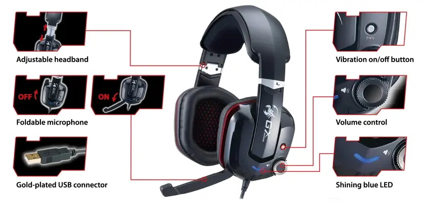 Игровые наушники / гарнитура Genius HS-G700V, USB, Чёрный
