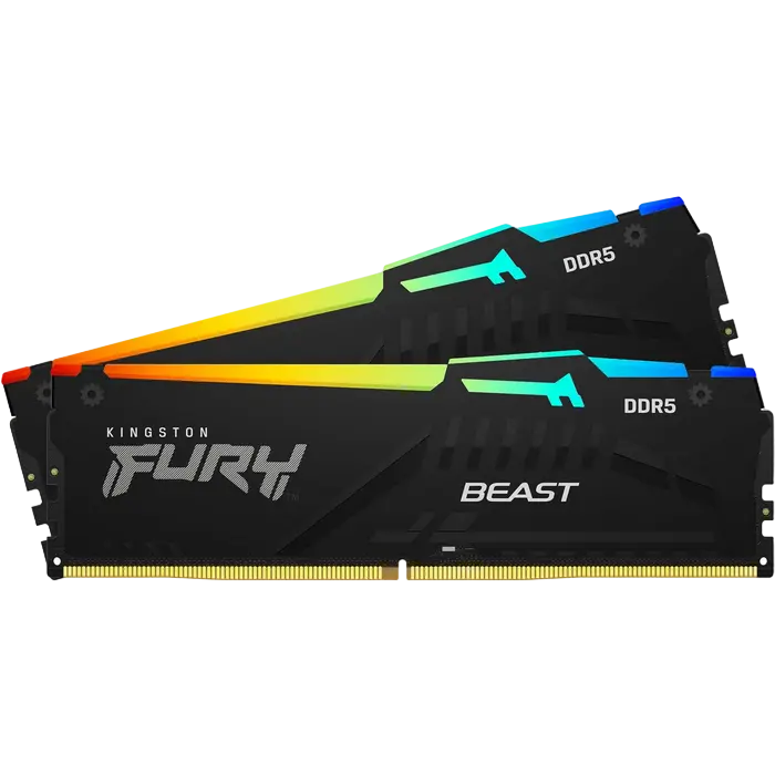 Memorie RAM Kingston FURY Beast RGB, DDR5 SDRAM, 3200 MHz, 64GB, KF564C32BBAK2-64