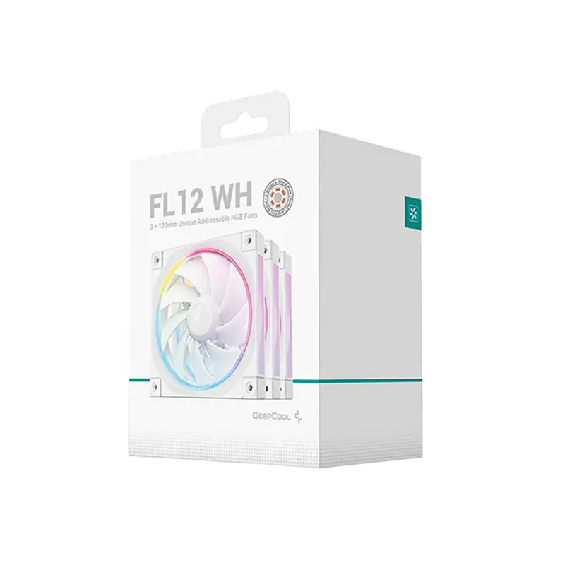 Ventilator PC Deepcool FL12 SE WH 3in1 kit, 120 mm